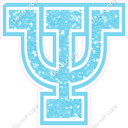 18" Greek Individual Baby Blue Sparkle - Alphabet Pieces Psi