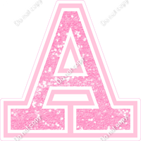 18" Greek Individual Baby Pink Sparkle - Alphabet Pieces Alpha