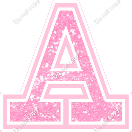 18" Greek Individual Baby Pink Sparkle - Alphabet Pieces Alpha