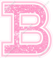 18" Greek Individual Baby Pink Sparkle - Alphabet Pieces Beta