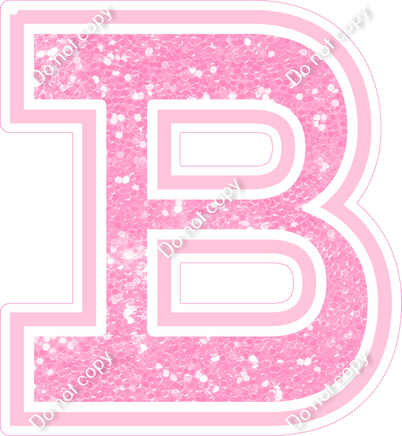 18" Greek Individual Baby Pink Sparkle - Alphabet Pieces Beta