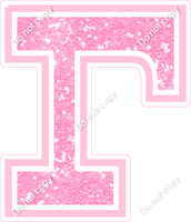 18" Greek Individual Baby Pink Sparkle - Alphabet Pieces Gamma