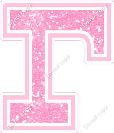 18" Greek Individual Baby Pink Sparkle - Alphabet Pieces Gamma