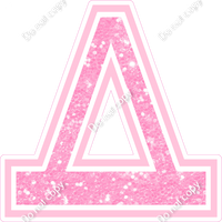 18" Greek Individual Baby Pink Sparkle - Alphabet Pieces Delta