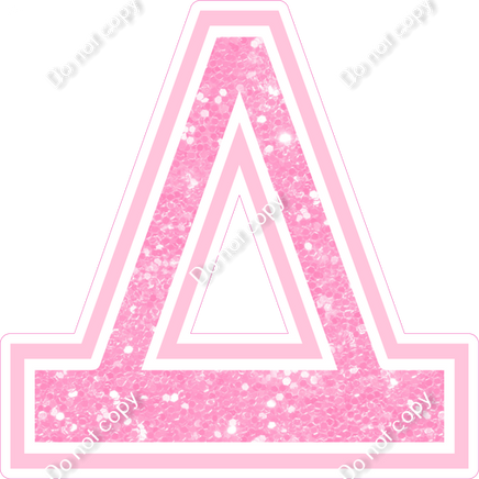 18" Greek Individual Baby Pink Sparkle - Alphabet Pieces Delta