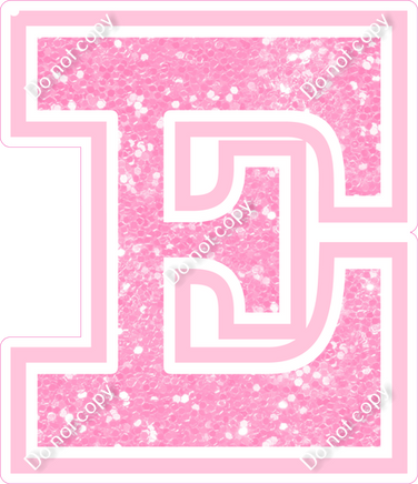 18" Greek Individual Baby Pink Sparkle - Alphabet Pieces Epsilon