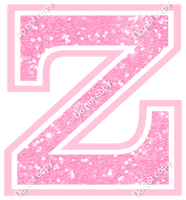 18" Greek Individual Baby Pink Sparkle - Alphabet Pieces Zeta