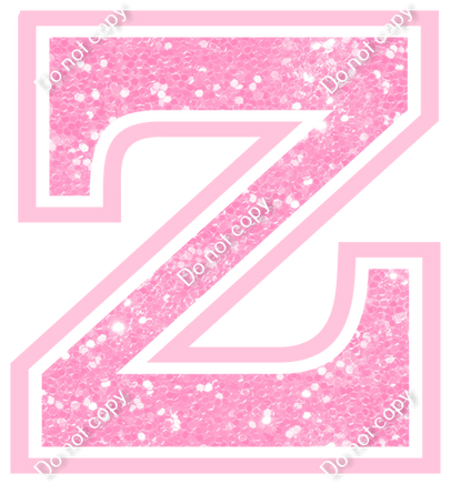 18" Greek Individual Baby Pink Sparkle - Alphabet Pieces Zeta