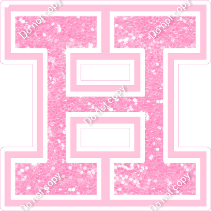 18" Greek Individual Baby Pink Sparkle - Alphabet Pieces Eta
