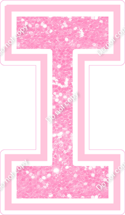 18" Greek Individual Baby Pink Sparkle - Alphabet Pieces Lota