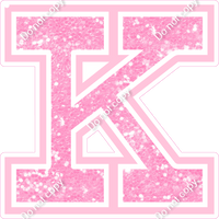 18" Greek Individual Baby Pink Sparkle - Alphabet Pieces Kappa