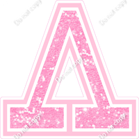 18" Greek Individual Baby Pink Sparkle - Alphabet Pieces Lambda