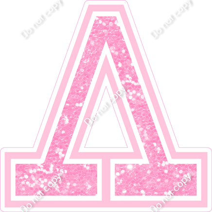 18" Greek Individual Baby Pink Sparkle - Alphabet Pieces Lambda
