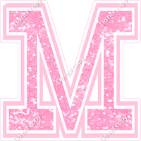 18" Greek Individual Baby Pink Sparkle - Alphabet Pieces Mu