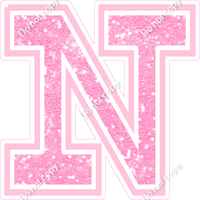 18" Greek Individual Baby Pink Sparkle - Alphabet Pieces Nu
