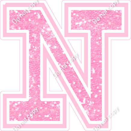18" Greek Individual Baby Pink Sparkle - Alphabet Pieces Nu
