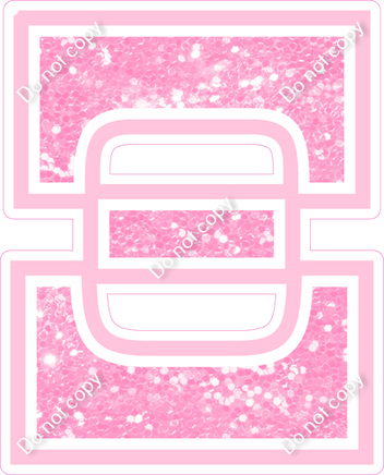 18" Greek Individual Baby Pink Sparkle - Alphabet Pieces Xi
