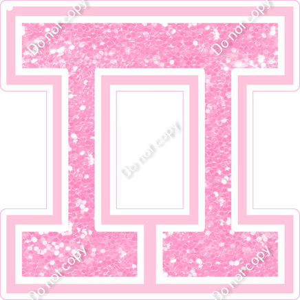 18" Greek Individual Baby Pink Sparkle - Alphabet Pieces Pi