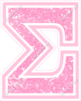18" Greek Individual Baby Pink Sparkle - Alphabet Pieces Sigma