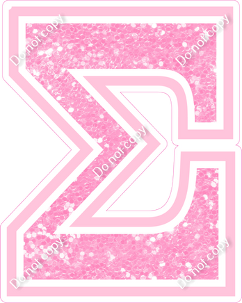 18" Greek Individual Baby Pink Sparkle - Alphabet Pieces Sigma