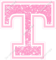 18" Greek Individual Baby Pink Sparkle - Alphabet Pieces Tau