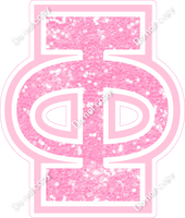 18" Greek Individual Baby Pink Sparkle - Alphabet Pieces Phi