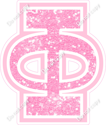 18" Greek Individual Baby Pink Sparkle - Alphabet Pieces Phi