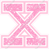 18" Greek Individual Baby Pink Sparkle - Alphabet Pieces Chi