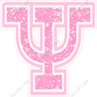 18" Greek Individual Baby Pink Sparkle - Alphabet Pieces Psi