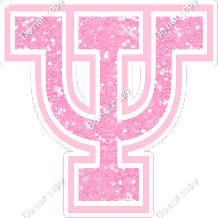 18" Greek Individual Baby Pink Sparkle - Alphabet Pieces Psi