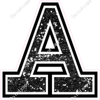 18" Greek Individual Black Sparkle - Alphabet Pieces Alpha