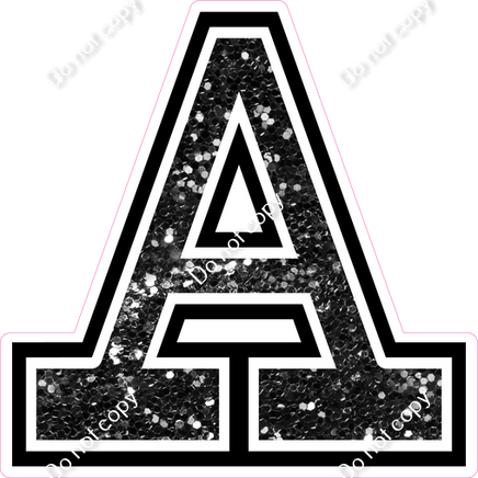 18" Greek Individual Black Sparkle - Alphabet Pieces Alpha