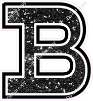 18" Greek Individual Black Sparkle - Alphabet Pieces Beta