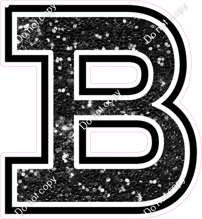18" Greek Individual Black Sparkle - Alphabet Pieces Beta