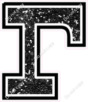 18" Greek Individual Black Sparkle - Alphabet Pieces Gamma