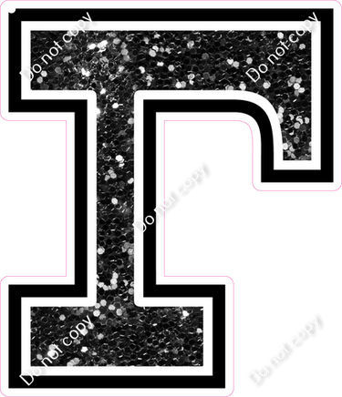 18" Greek Individual Black Sparkle - Alphabet Pieces Gamma