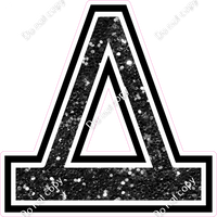 18" Greek Individual Black Sparkle - Alphabet Pieces Delta