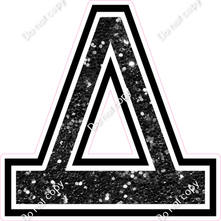 18" Greek Individual Black Sparkle - Alphabet Pieces Delta