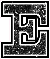 18" Greek Individual Black Sparkle - Alphabet Pieces Epsilon