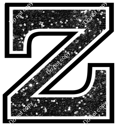 18" Greek Individual Black Sparkle - Alphabet Pieces Zeta
