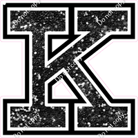 18" Greek Individual Black Sparkle - Alphabet Pieces Kappa