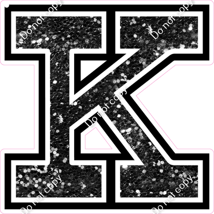 18" Greek Individual Black Sparkle - Alphabet Pieces Kappa