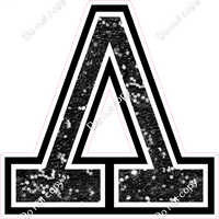 18" Greek Individual Black Sparkle - Alphabet Pieces Lambda