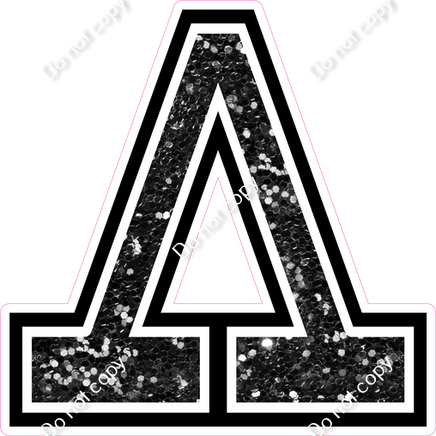 18" Greek Individual Black Sparkle - Alphabet Pieces Lambda