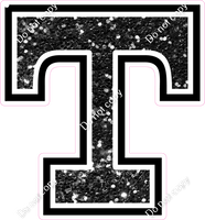 18" Greek Individual Black Sparkle - Alphabet Pieces Tau