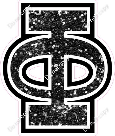 18" Greek Individual Black Sparkle - Alphabet Pieces Phi