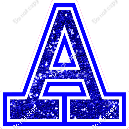 18" Greek Individual Blue Sparkle - Alphabet Pieces Alpha