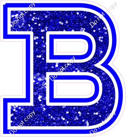 18" Greek Individual Blue Sparkle - Alphabet Pieces Beta