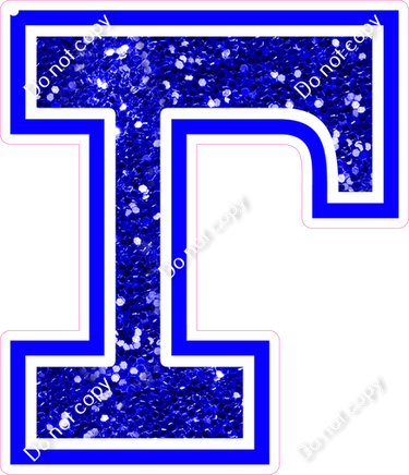 18" Greek Individual Blue Sparkle - Alphabet Pieces Gamma
