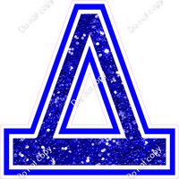 18" Greek Individual Blue Sparkle - Alphabet Pieces Delta